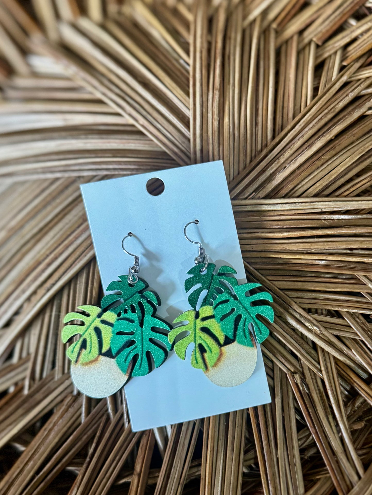 Monstera Earrings