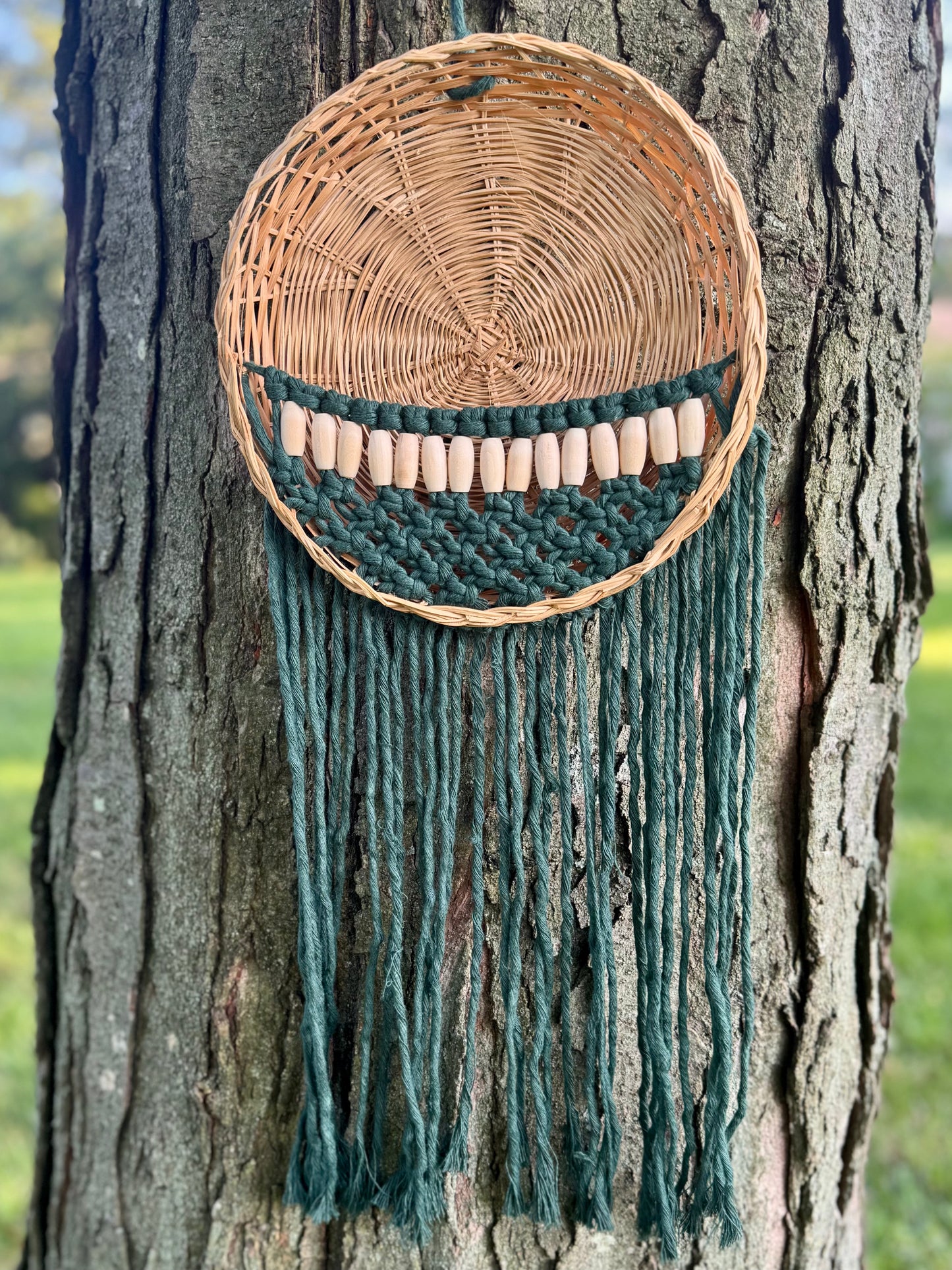 Hanging Wall Basket Green