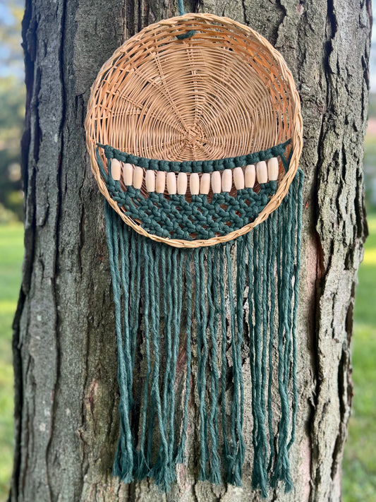 Hanging Wall Basket Green