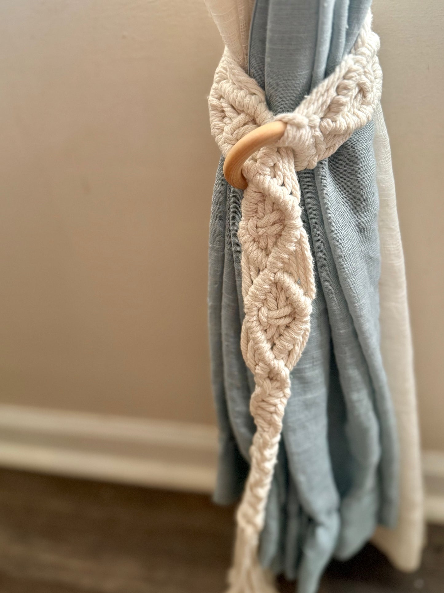 Macrame Boho Curtain Tieback - Diamonds