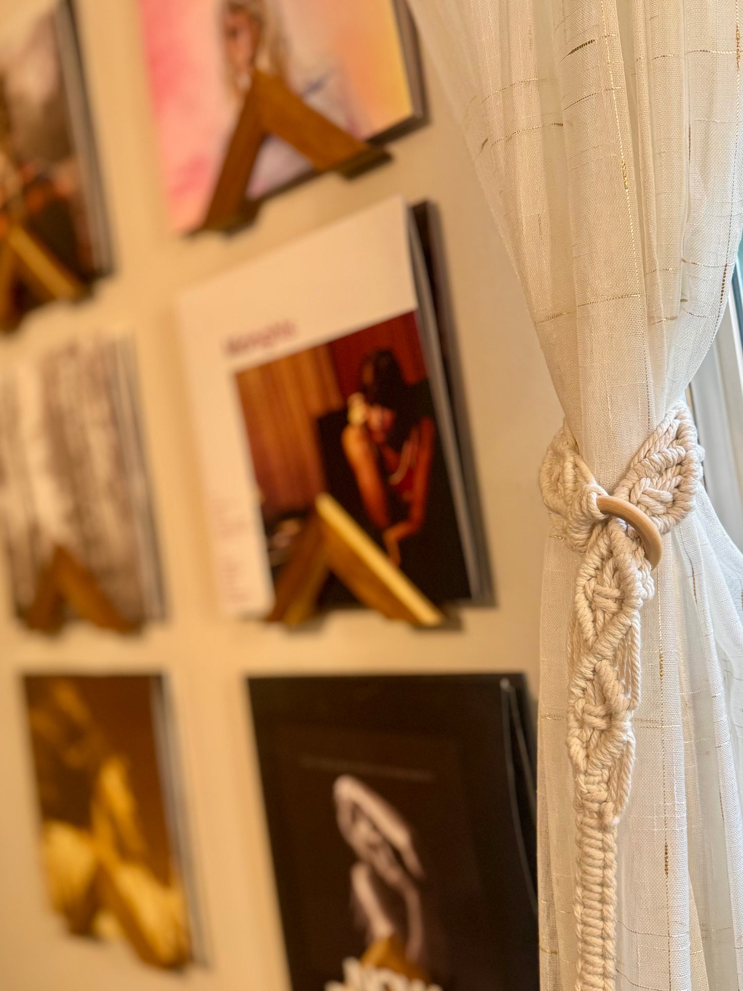 Macrame Boho Curtain Tieback - Diamonds